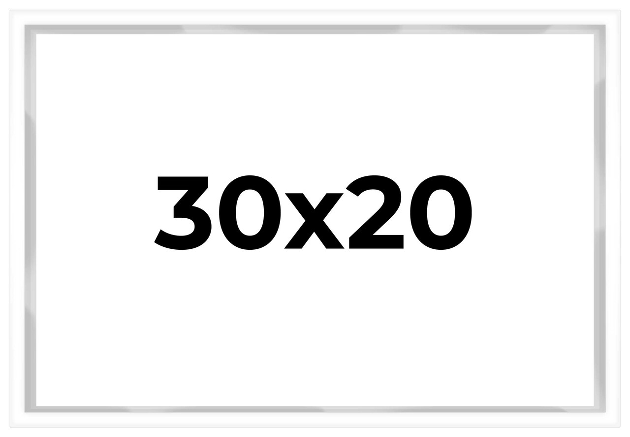 30x20 Shadow Box 3/4" Depth White Picture Frame - UV Acrylic, Backing, Hanging Hardware